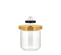 Alessi Mr. Sottsass, Suppose ES16/75 1- Design Tarro Hermético de Vidrio con Tapa de Madera de Haya, Amarillo, Negro y Blanco