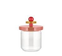 Alessi Mr. Sottsass, Suppose ES16/75 2 - Diseño Tarro Hermético de Vidrio con Tapa en Madera de Haya, Rosa, Roja y Amarilla