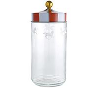 Alessi mw30/150 Circus Tarro - Cristal con texto impreso y tapa de color blanco Chapa