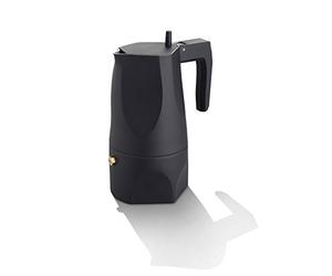 Alessi Ossidiana MT18/3 B - Cafetera Espresso de Design, en Aluminio Fundido, 6 tazas