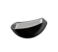 Alessi Parmenide AARU01 B - Rallador con Recipiente en Resina Termoplástica y Acero Brillante, Negro