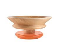 Alessi Piccoli Monumenti per Grandi Paesaggi Domestici ES15 1 - Centro de Mesa de Diseño en Madera de Tilo con Base de Color, Naranja