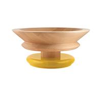 Alessi Piccoli Monumenti per Grandi Paesaggi Domestici ES15 - Centro de Mesa de Diseño en Madera de Tilo con Base de Color, Amarillo