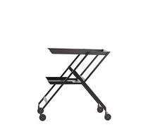 Alessi Plico RS11 B, Carrito de Comida Plegable Multiusos, Acero Coloreado con Resina Epoxi, Negro