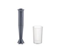 Alessi Plissé MDL10 G, Batidora de Inmersión de Diseño con Vaso Graduado, en Resina Termoplástica, Enchufe Europeo 500W, Gris