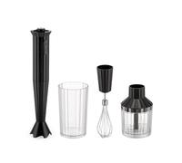 Alessi Plissé MDL10S B, Batidora de Inmersión de Diseño con Vaso Graduado, Batidor y Picador, en Resina Termoplástica, Enchufe Europeo 500W, Negro