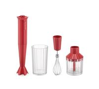Alessi Plissé MDL10SR/US - Batidora de mano con jarra medidora, batidor y picador en resina termoplástica, enchufe estadounidense 200W, rojo