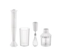 Alessi Plissé MDL10SW/US - Batidora de mano con jarra medidora, batidor y picador en resina termoplástica, enchufe estadounidense 200 W, color blanco