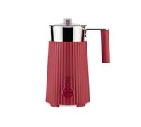Alessi Plissé MDL13 R - Espumador de Leche de Inducción Multifunción, en Resina Termoplástica, Jarra en Acero Inoxidable, Enchufe Europeo, 600 W, 35 cl, Rojo