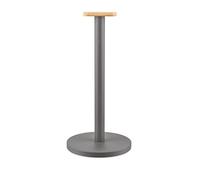 Alessi Portarrollos de Cocina en Acero Colorado con Resina epossidica, Dark Grey. Pomo en Madera de bambú, Multicolor, Talla Unica
