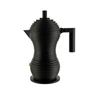 Alessi Pulcina MDL02/1 BB - Cafetera Espresso de Design, en Aluminio Fundido con Mango y Pomo en PA, 1 Taza, Negra