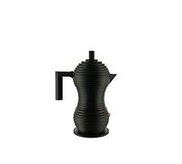 Alessi Pulcina MDL02/3 BB - Cafetera Espresso de Design, en Aluminio Fundido con Mango y Pomo en PA, 3 Tazas, Negra