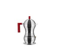 Alessi Pulcina MDL02/3 R Cafetera de Diseño en Fundición, Aluminio y PA, Rojo, 3 tazas