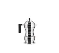 ALESSI Cafetera exprés PULCINA 3 tazas aluminio / negro plata