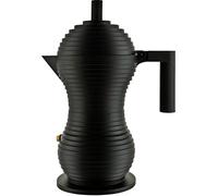Alessi Pulcina MDL02/6 BB - Cafetera Espresso de Design, en Aluminio Fundido con Mango y Pomo en PA, 6 Tazas, Negra