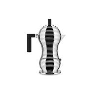Alessi Pulcina MDL02/6BFM - Cafetera Espresso de Diseño, Mango y Pomo PA, Aluminio Fundido para Placa de Inducción, 6 Tazas, Negro