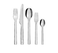 Alessi REB09S5 - Cubertería (Acero Inoxidable 18/10 Brillante, Incluye 1 Cuchara, 1 Tenedor, 1 Cuchillo, 1 Tenedor de Postre y 1 cucharilla de té), diseño Ovalado
