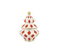 Alessi Delight NZ03 - Contenedor Navideño para Dulces en Porcelana, Rojo, Blanco y Dorado