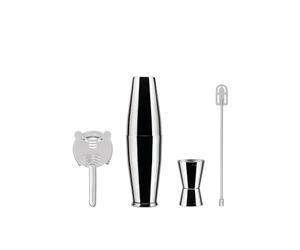 Alessi - Set Compuesto de: coctelera Americana o Boston, colador de Bar, batidora de Bar y medidor para cóctel en Acero Inoxidable 18/10