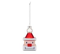 Alessi Snow Cube GJ021 - Adorno de Navidad de Diseño Vintage, Representando a Papá Noel, Vidrio Soplado Decorado a Mano, Multicolor