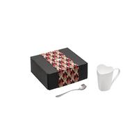 ALESSI Set de té de 2 piezas de acero inoxidable / porcelana plata