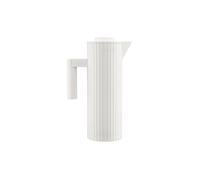Alessi Plissé MDL12 W, Jarra Térmica de Diseño, Vidrio Térmico Interior de Doble Pared, en Resina Termoplástica, 100 cl, Blanco