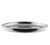 Alessi Textura Extra Ordinaria JM14/35 T - Bandeja Redonda Diseño Minimal en Acero Inoxidable 18/10 con Decoraciones, Granulado en Relieve, 35 cm
