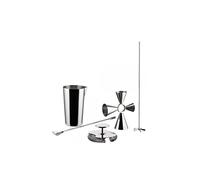 Alessi The Tending Box GIA25SET - Juego de Cóctel con Vaso de Licuadora, Combo Jigger Square, Colador de Barra Doble, Cuchara y Batidor, en Acero Inoxidable 18/10