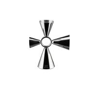 Alessi The Tending Box GIA28 - Vaso Medidor de Cóctel Quadri Combo Jigger, Cuerpo de Acero Inoxidable 18/10 con Anillo Central y Cuatro Dosificadores de 1,5, 3, 4 y 6 cl
