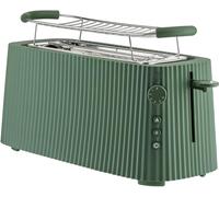 Alessi Tostadora Plisse MDL15 GR Ranura Larga Verde con Soporte para Brioches