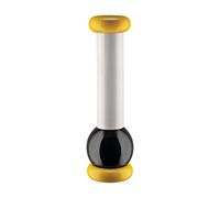 Alessi Totem Domestici MP0210 1 - Molinillo de Sal, Pimienta y Especias de Diseño en Madera de Haya, Amarillo, Negro y Blanco