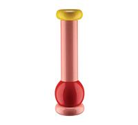 Alessi Totem Domestici MP0210 2 - Molinillo de Sal, Pimienta y Especias de Diseño en Madera de Haya, Rosa, Roja y Amarilla