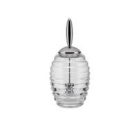 Alessi Honey Pot TW01 Dosificador de Miel de Diseño con Dispensador, Vidrio y Acero Inoxidable, Blanco