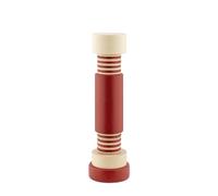 Alessi Twergi MP0215 1 - Molinillo de Sal, Pimienta y Especias, en Madera de Haya, Cuerpo Cilíndrico en Madera de Haya Coloreada con Acabado Mate, Mecanismo de Cerámica, Natural y Rojo