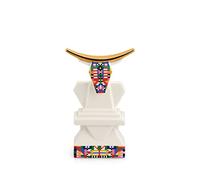 Alessi Vaca ESA05 4 - Figura Buey de Porcelana para Belén con Calcas Aplicadas a Mano y Detalles en Oro de 24 Quilates, Multicolor