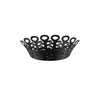 Alessi Vimini BM21/21 B - Cesta de Diseño Perforada, en Acero Coloreado con Resina Epoxi, Diámetro 22 cm, Negro
