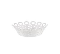 Alessi Vimini BM21/21 W - Cesta de Diseño Perforada, en Acero Coloreado con Resina Epoxi, Diámetro 22 cm, Blanco