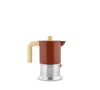 Alessi Vite - Cafetera de 3 tazas, color marrón - Elegancia compacta para espresso