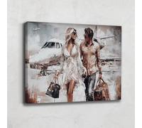 Alessio Cacciatore Cuadro Abstracto Pareja - Decoración de pared de lujo - Impresión sobre lienzo para dormitorio adulto - Decoración de pared chic - Cuadro Lujo Salón - Idea de regalo para pareja