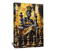 Alessio Cacciatore - Mural decorativo chic - Lienzo decorativo para pared, salón Xxl - Ideal para regalo de fracaso - Cuadro para mujer africana con marco - Lienzo impreso moderno (40 x 30 cm)