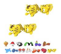 Aleta de Shark, Aletas Superiores de Repuesto Shark Slides, Accesorios para Zapatillas Sharky Chanclas, Aletas Divertidas 3D (Tiger)