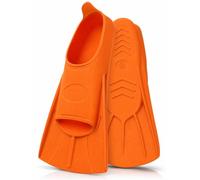 Aletas cortas de natación, aletas cortas, aletas de esnórquel de silicona, aletas de entrenamiento unisex para natación, agua abierta, esnórquel, buceo para adultos y niños principios (naranja, M (36