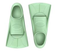 Aletas Cortas de Silicona para Natación Infantiles y Adultas, Aletas de Entrenamiento para Piscina, Snorkel y Buceo, Short Flippers para Principiantes, Verde Claro, XL(EU42-44)