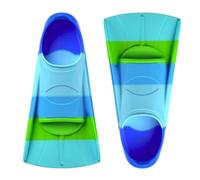 Aletas Cortas de Silicona para Natación Infantiles y Adultas, Aletas de Entrenamiento para Piscina, Snorkel y Buceo, Short Flippers para Principiantes, Azul Verde, XL(EU42-44)