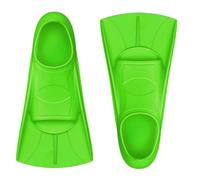 Aletas Cortas de Silicona para Natación Infantiles y Adultas, Aletas de Entrenamiento para Piscina, Snorkel y Buceo, Short Flippers para Principiantes, Verde, XS(EU30-32)