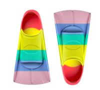 Aletas Cortas de Silicona para Natación Infantiles y Adultas, Aletas de Entrenamiento para Piscina, Snorkel y Buceo, Short Flippers para Principiantes, Amarillo Rosa, XL(EU42-44)