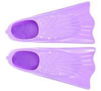Aletas Cortas de Silicona para Natación y Snorkel, Talla 29-32 | Uso en Piscina y Mar, Diseño Flexible y Cómodo, Ayuda a Nadar Descalzo, Par de Color Violeta y Blanco