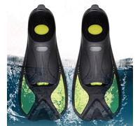 Aletas de buceo para adultos - Aletas de natación de entrenamiento de hoja corta, diseño de bolsillo completo para pies, aletas ligeras de tamaño de viaje, construcción de goma duradera,