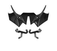 Aletas De Motocicleta para Kawasaki Z650 Z 650 2020-2024 Kit Deflector Alerón Delantero Motocicleta Winglets Panel Cono Nariz Delantero Carenado Pico Alerón De Motocicleta(Carbon Fiber Pattern)