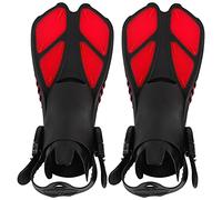 Aletas de Natación Ajustables, Aletas Largas para Buceo y Snorkel, Diseño de Talón Abierto con Material TPR Suave, Agujeros Guía de Flujo de Agua Reforzados para Nadar Más Rápido,